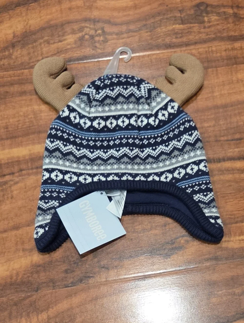 Gymboree NWT 0-3 Months Navy/Ivory Reindeer Sweater and Hat Set